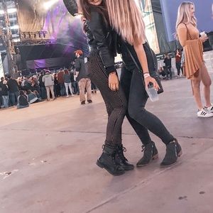 Hudson black and gold striped skinny jeans